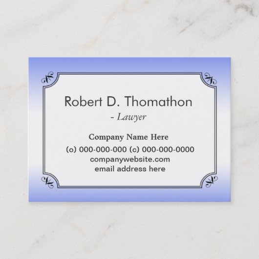 Elegant lichtblauw informatieve profielkaart afsprakenkaartje (Voorkant)