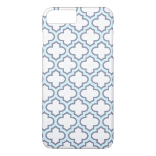 Elegant lichtblauw Marokkaans vierlobbig patroon Case-Mate iPhone Case