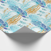 Elegant lichtblauw onder de koraalriffen van het Z Cadeaupapier (Hoek)