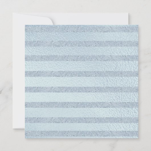 Elegant Lichtblauw Quinceañera, Bloemen Kaart (Achterkant)