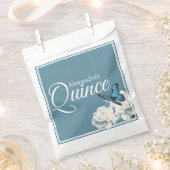 Elegant lichtblauw Quinceañera - Chambelán Custom Bedankzakje (Geknipt)