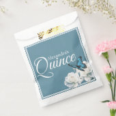 Elegant lichtblauw Quinceañera - Chambelán Custom Bedankzakje (Gezegeld)