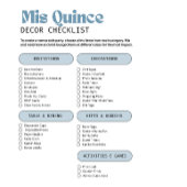 Elegant lichtblauw Quinceañera - Fotoprogramma Drieluik Uitnodiging