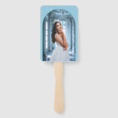 Elegant lichtblauw Quinceañera - Fotoprogramma Handwaaier (Achterkant)