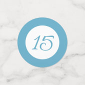 Elegant lichtblauw Quinceañera - Vlinder Confetti (Kleine voorkant)