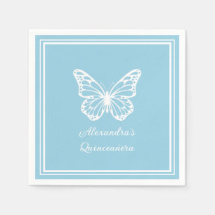 Elegant Lichtblauw Quinceañera - Vlinder Servet