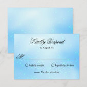 Elegant Lichtblauw RSVP Kaartje (Voorkant / Achterkant)