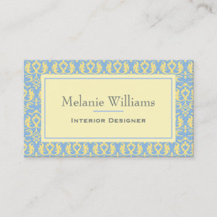 Elegant lichtblauw textielpatroon visitekaartje