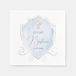 Elegant Lichtblauw Waterverf Crest doop Servet