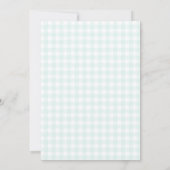 Elegant Lichtblauw Wit Gingham Boy Baby shower Kaart (Achterkant)