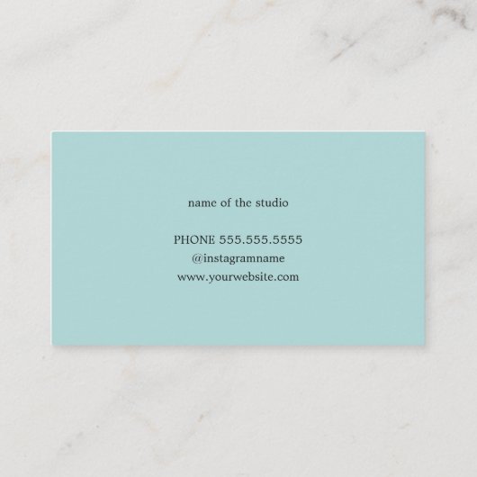 Elegant Lichtblauw Wit Lotus Yoga Instructeur Visitekaartje (Achterkant)