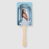 Elegant Lichtblauwe Quinceañera - Fotoprogramma Handwaaier (Achterkant)