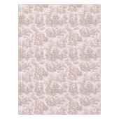 Elegant  lichtbruin toile de jouy bedrukt tafelkleed (Voorkant)