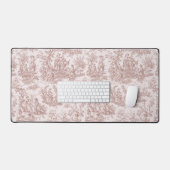 Elegant  lichtbruin toile de jouy bureaumat (Keyboard & Muis)