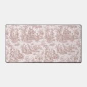 Elegant  lichtbruin toile de jouy bureaumat (Voorkant)