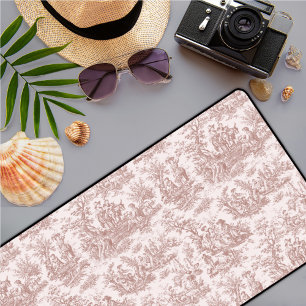 Elegant  lichtbruin toile de jouy bureaumat