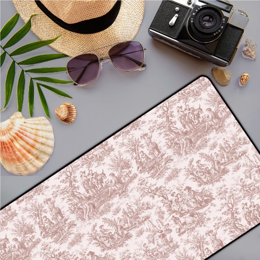 Elegant  lichtbruin toile de jouy bureaumat