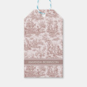 Elegant  lichtbruin toile de jouy cadeaulabel (Voorkant)