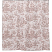 Elegant  lichtbruin toile de jouy douchegordijn (Voorkant)