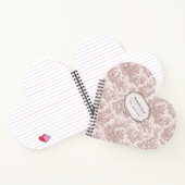 Elegant  lichtbruin toile de jouy hart notitieboek (Binnen)