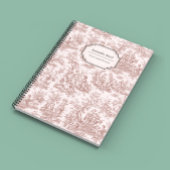 Elegant  lichtbruin toile de jouy klein notitieboek