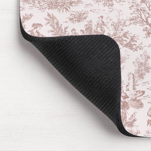 Elegant lichtbruin toile de jouy muismat (Hoek)