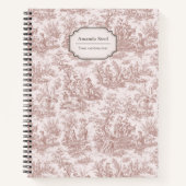 Elegant lichtbruin toile de jouy notitieboek (Voorkant)