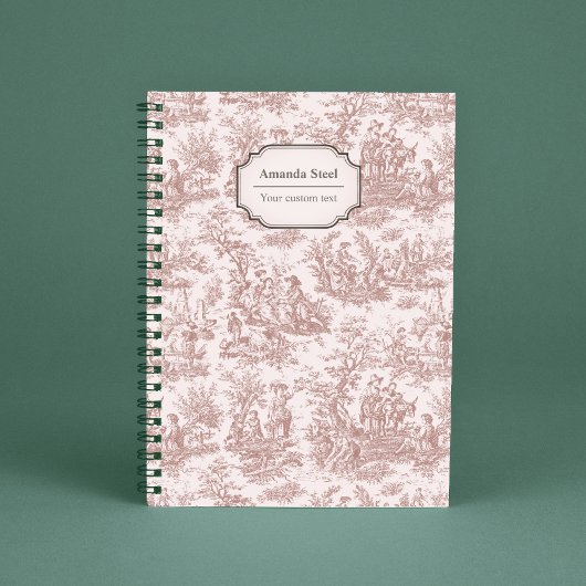 Elegant lichtbruin toile de jouy notitieboek