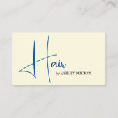 Elegant Lichtgeel Blauw Vet Haar Stylist Visitekaartje (Voorkant)