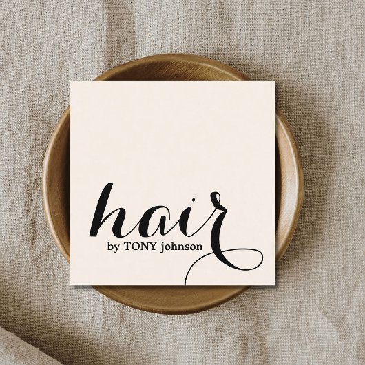 Elegant lichtgeel zwart vet haar vierkante visitekaartje