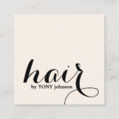 Elegant lichtgeel zwart vet haar vierkante visitekaartje (Voorkant)