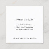 Elegant lichtgeel zwart vet haar vierkante visitekaartje (Achterkant)