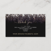 Elegant lichtgevend donkerbruin Gold Glitter Profe Visitekaartje (Achterkant)