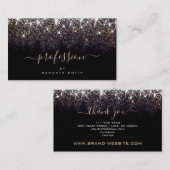 Elegant lichtgevend donkerbruin Gold Glitter Profe Visitekaartje (Voorkant / Achterkant)