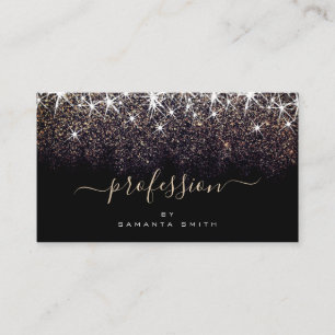 Elegant lichtgevend donkerbruin Gold Glitter Profe Visitekaartje