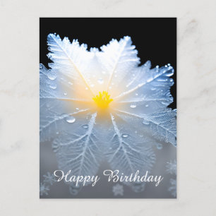Elegant lichtgevend Frozen Flower Birthday Briefka Briefkaart