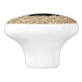 Elegant lichtgouden glitter print zwart monogram keramische knop (Zijkant)