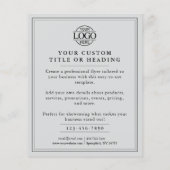 Elegant lichtgrijs Business Logo Promotional Flyer (Achterkant)