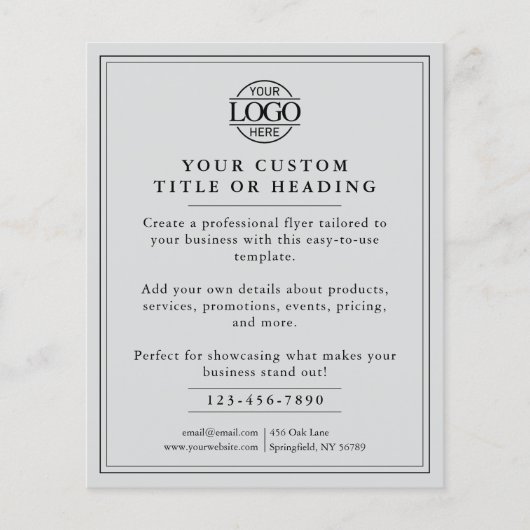 Elegant lichtgrijs Business Logo Promotional Flyer (Voorkant)