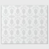 Elegant lichtgrijs en wit bruiloftsdecor cadeaupapier (Vlak)
