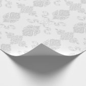 Elegant lichtgrijs en wit bruiloftsdecor cadeaupapier (Hoek)