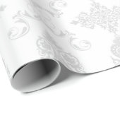 Elegant lichtgrijs en wit bruiloftsdecor cadeaupapier (Rol Hoek)