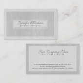 Elegant Lichtgrijs Faux leer Look Visitekaartje (Voorkant / Achterkant)