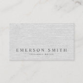 Elegant lichtgrijs faux-linnen visitekaartje (Voorkant)