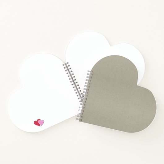 Elegant lichtgrijs getextureerd hartvormig Notitie Notitieboek (Binnen)