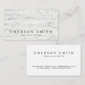 Elegant lichtgrijs houtkorrel modern minimalistisc visitekaartje (Voorkant / Achterkant)