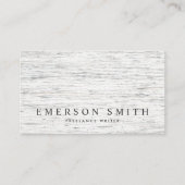 Elegant lichtgrijs houtkorrel modern minimalistisc visitekaartje (Voorkant)