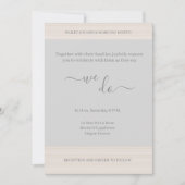 Elegant lichtgrijs We doen houtnerf strepen bruilo Kaart (Voorkant)