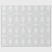 Elegant lichtgrijs & wit bruiloft, luxe bruids- cadeaupapier (Vlak)