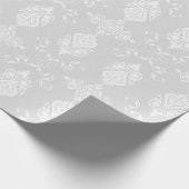Elegant lichtgrijs & wit bruiloft, luxe bruids- cadeaupapier (Hoek)